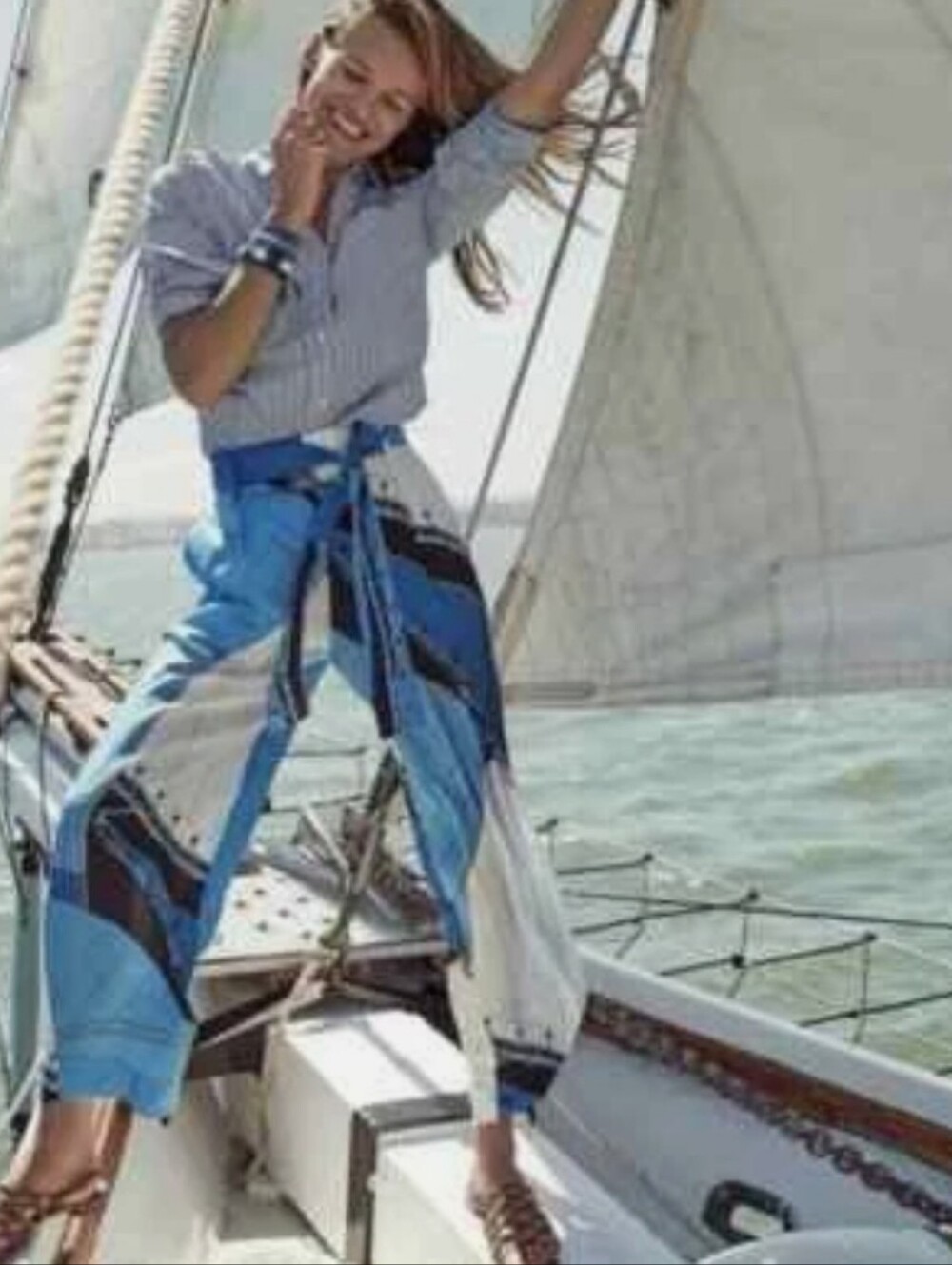Wide Legges Cropped Regatta Pants